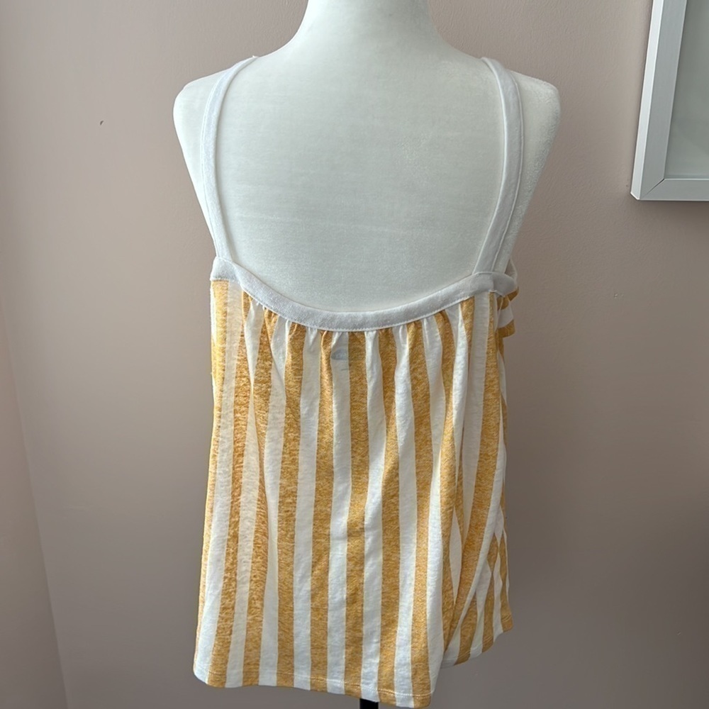 OLD Navy L Linen Yellow Striped Cami Blouse - Picture 4 of 6